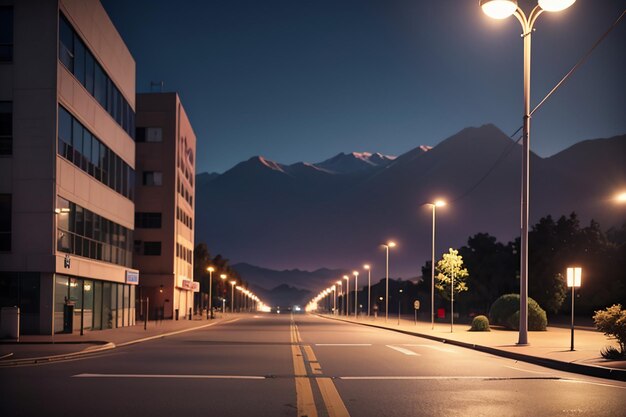 City street road traffic line crossroad street lights beautiful city wallpaper background