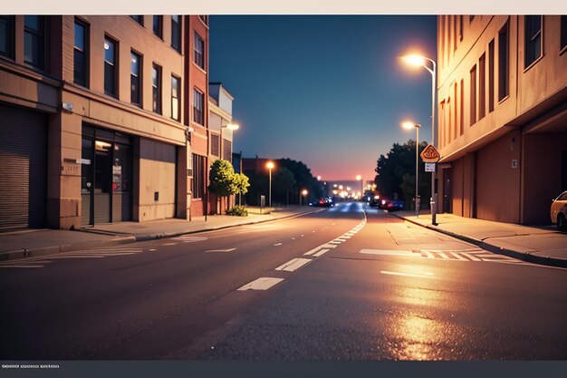 City street road traffic line crossroad street lights beautiful city wallpaper background