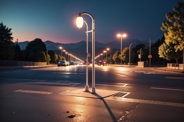 街路 交差点 ストリートライト 美しい街の壁紙の背景