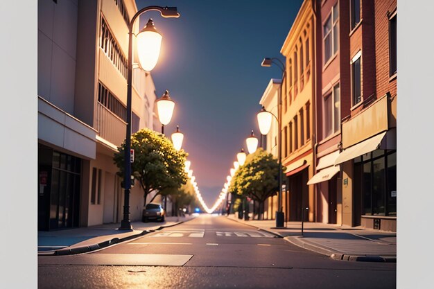 City street road traffic line crossroad street lights beautiful city wallpaper background