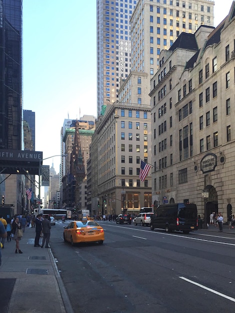 City street with buildings in background