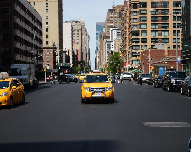 City street with buildings in background