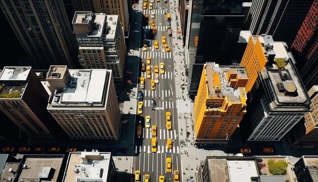 Photo a city street with a yellow taxi and a white one that says  taxi