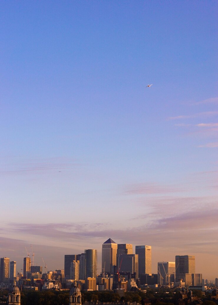 Photo city at sunset