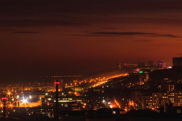 City on sunsetcity skyline in the dusk