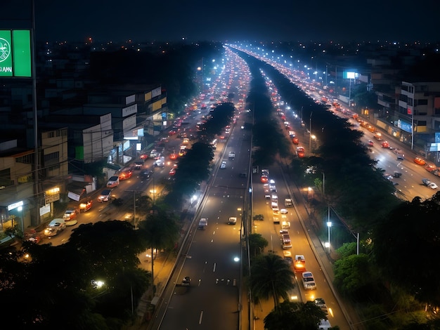 City Traffic Jam Night Scene