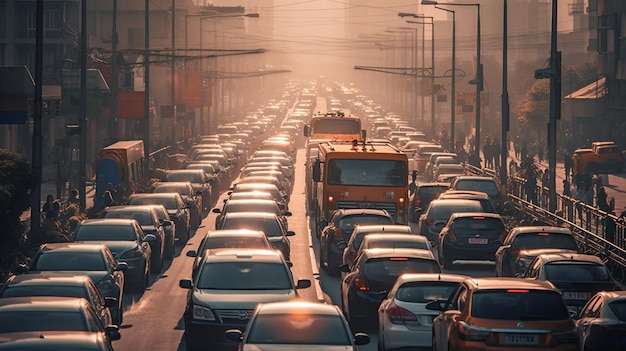 City traffic jams Generative AI