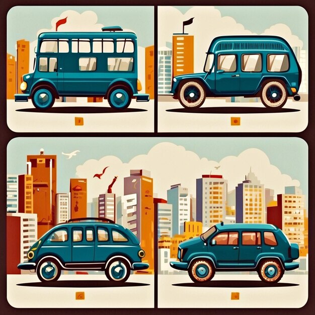 city transport vectors