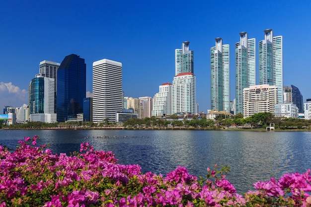 city view at Benjakitti Park, Bangkok, Thailand