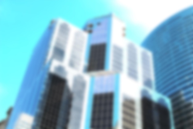 Photo city view blurred background office and window view background bokeh and copy space