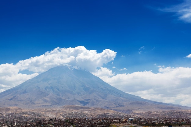 City and the volcano