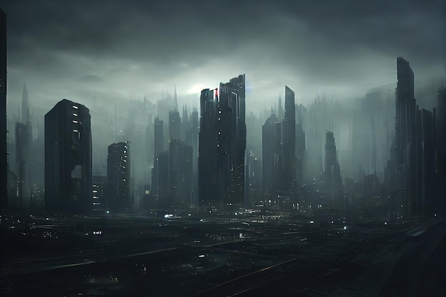 Cyberpunk city wallpaper dark