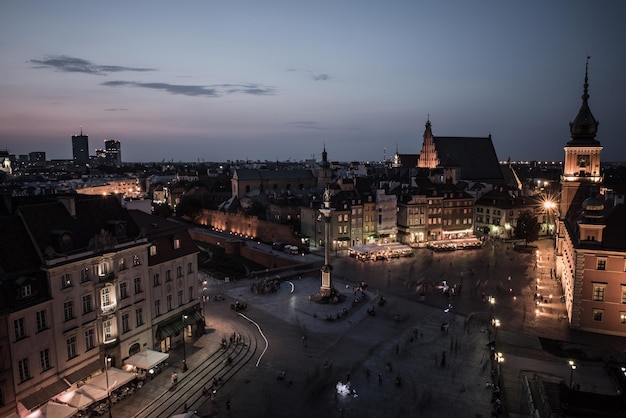 City of Warsaw by night