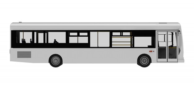 Городской белый автобус шаблон
