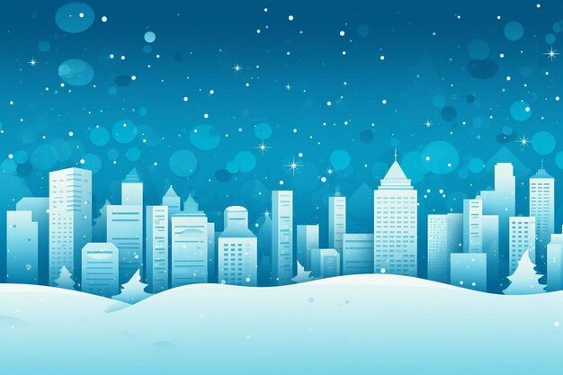 Photo city in winter in paper style background