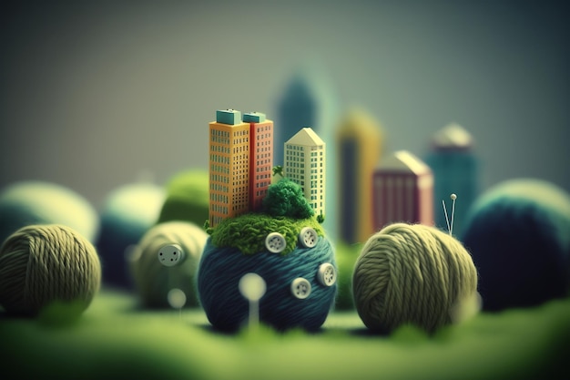 A city with a city and a city with buttons on it