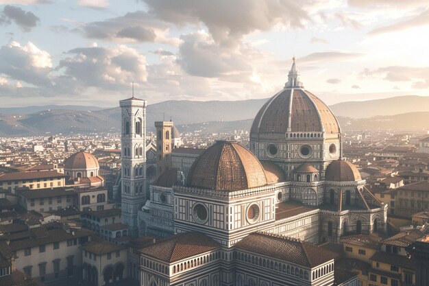 Photo a city with a large dome and a city in the background