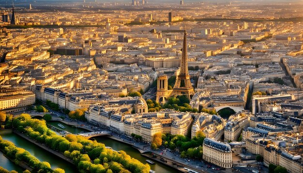 a city with a river in the background