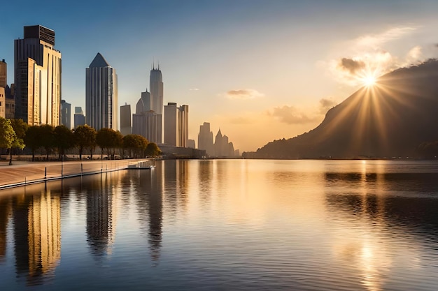 A city with a view of the city of doha