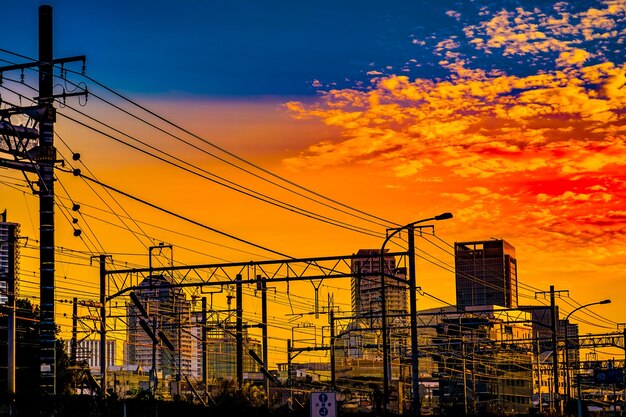 The city of yokohama wrapped at dusk