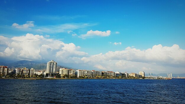 Cityscape against clear sky