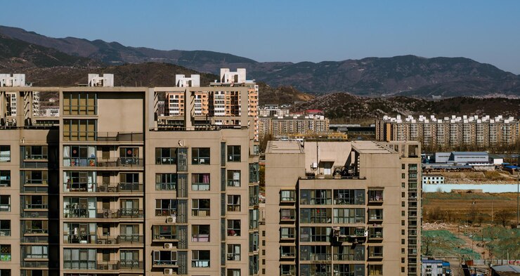 Photo 하늘을 배경으로 한 도시 풍경