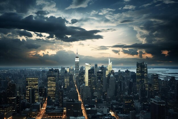 Foto cityscape contro skynew york