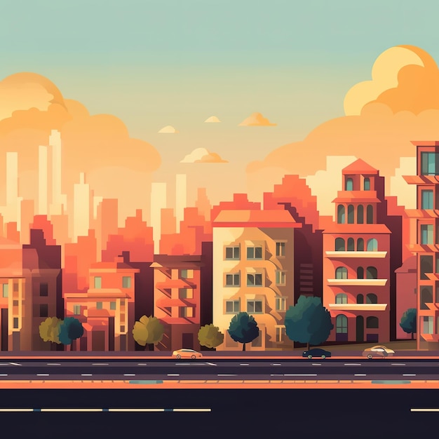 Photo cityscape background illustration