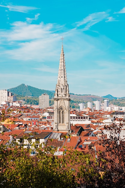 Cityscape of Bilbao city, Spain