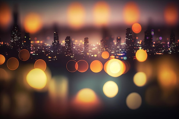 Cityscape bokeh Blurred Photo cityscape during twilight time