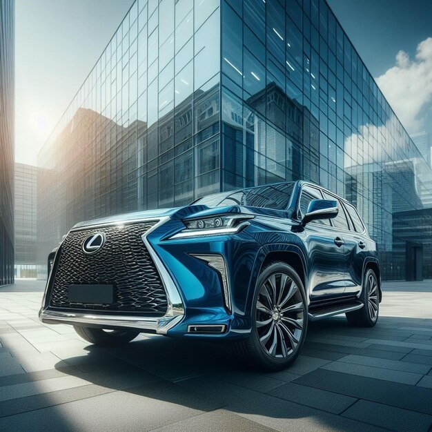 cityscape chic explore the blue lx 570 suvs modern charisma against a contemporary backdrop