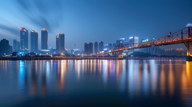 Foto paesaggio urbano di chongqing di notte chongqing cina