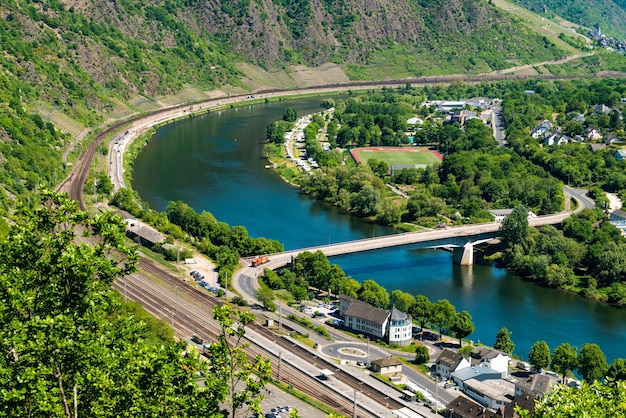 Cityscape of Cochem historic German city along the river Moselle