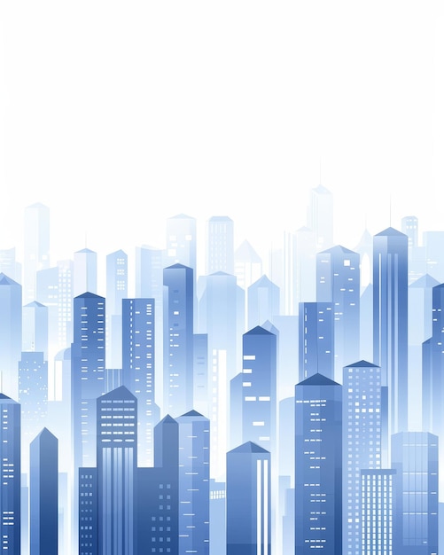 Photo cityscape in daylight minimalist vector art of urban skyline under noon sunlight