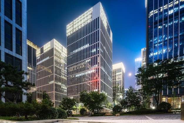 Cityscape of dense skyscrapers and roads