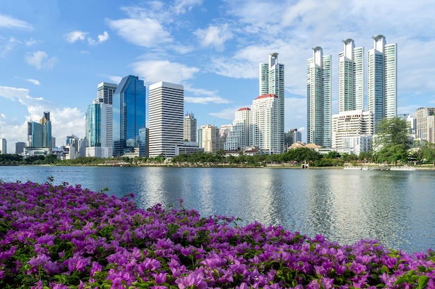 Area urbana del distretto aziendale del centro urbano di paesaggio, paesaggio bangkok tailandia