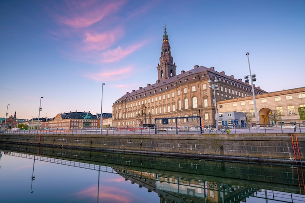 Cityscape of downtown Copenhagen city skyline in Denmark