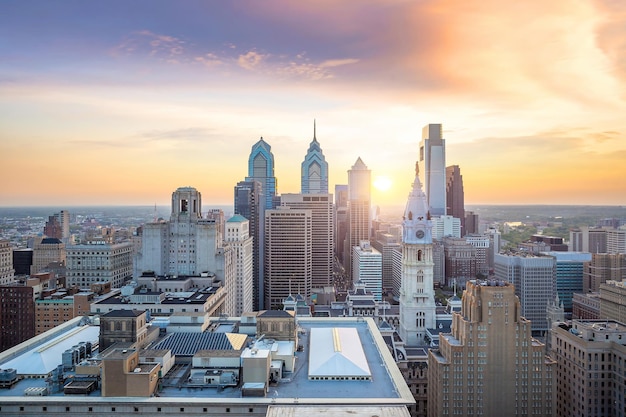 Cityscape of downtown skyline Philadelphia in Pennsylvania, USA