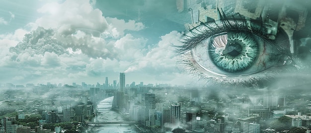cityscape engulfed in smog and pollution