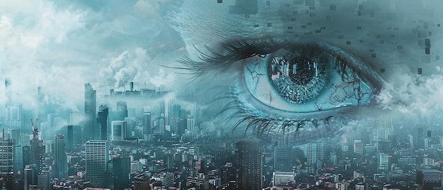 cityscape engulfed in smog and pollution