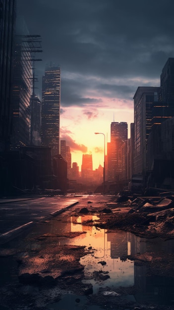 Photo cityscape in a futuristic style