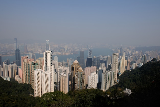 Paesaggio urbano di hong kong da victoria's peak.