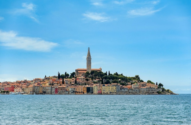 Cityscape of idyllic coastal town of rovinj in croatia