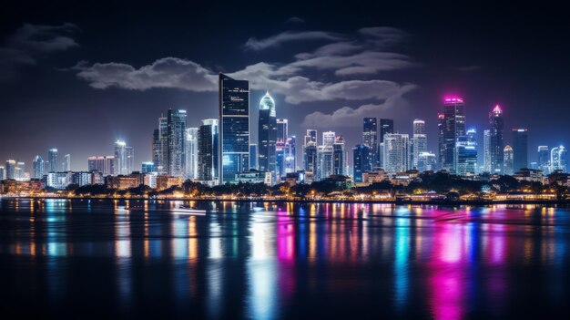 日本の夜の都市風景