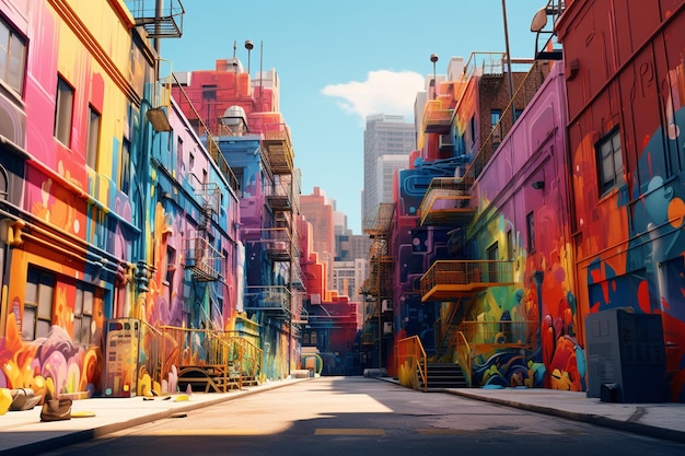 Foto cityscape photography with colorful street art