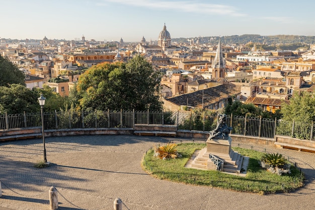 Cityscape of Rome city on a sunny morning