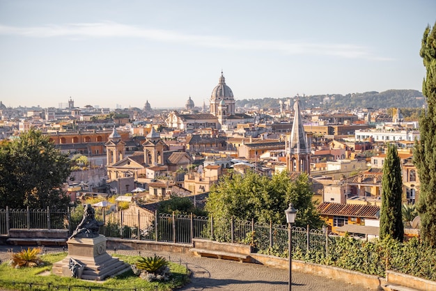 Cityscape of Rome city on a sunny morning