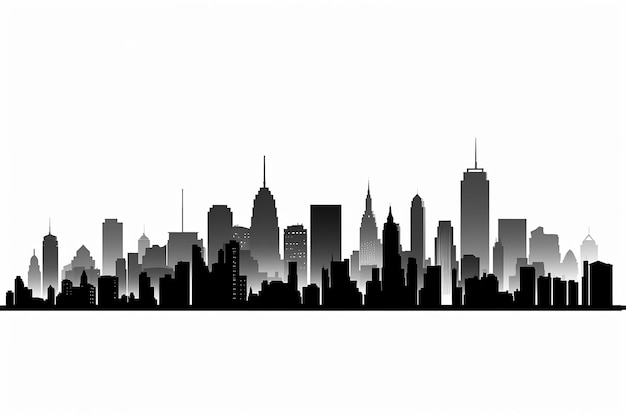 Foto cityscape silhouet vector illustratie op witte achtergrond