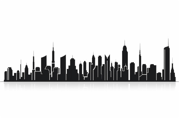 Photo cityscape silhouette vector illustration on white background