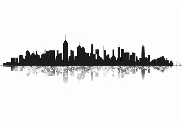 Photo cityscape silhouette vector illustration on white background